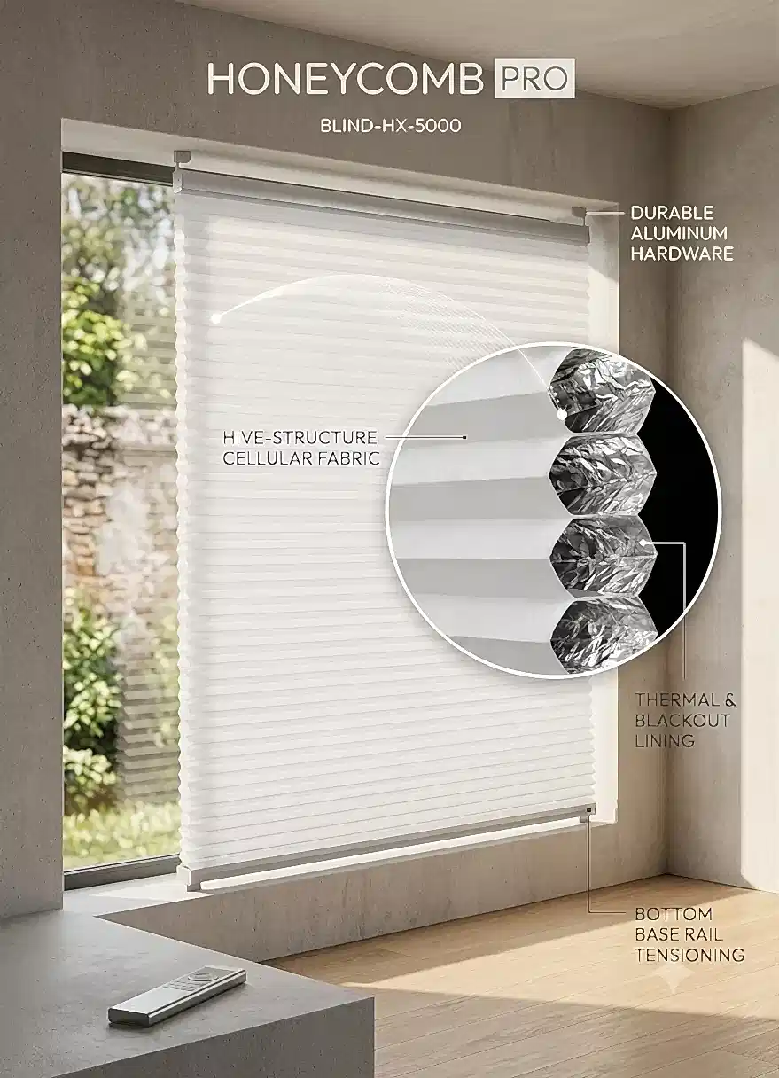 Isı Yalıtımlı Honeycomb Plise Perde – Kışın Sıcak, Yazın Serin Cam balkon perdesi