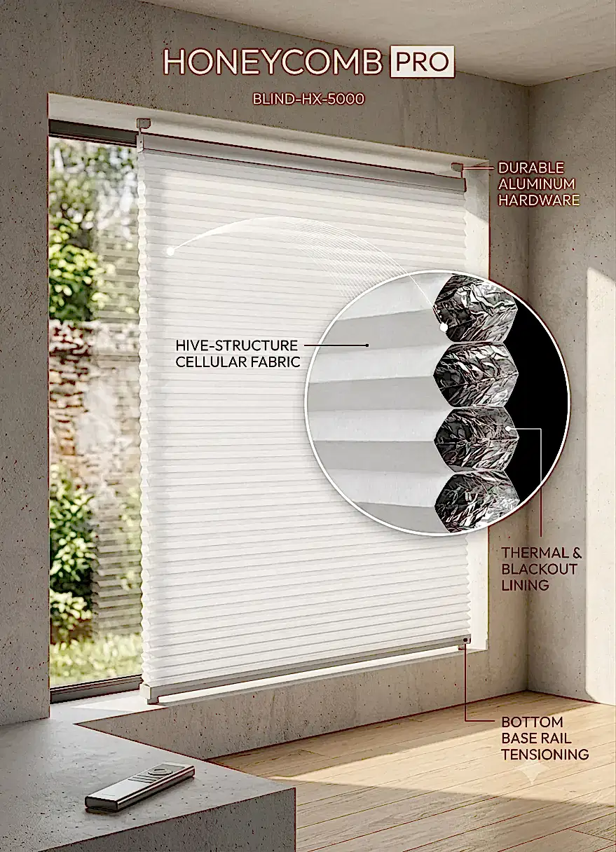 Isı Yalıtımlı Honeycomb Plise Perde – Kışın Sıcak, Yazın Serin Cam balkon perdesi