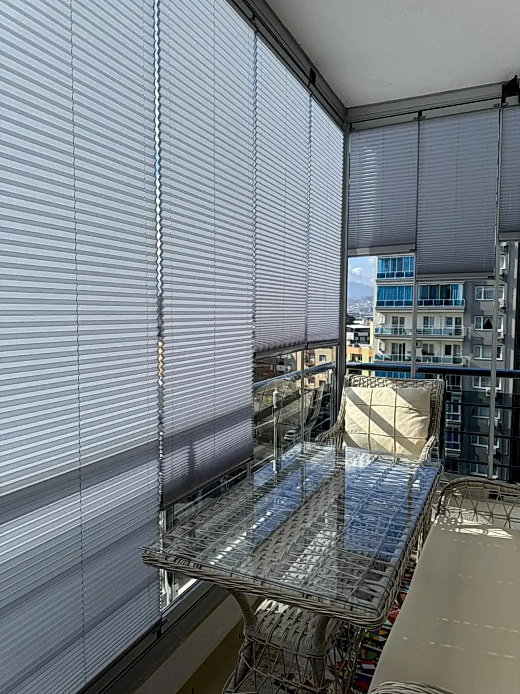 Pimapen ve Cam Balkon İçin Güneş Kırıcı Plise Perde