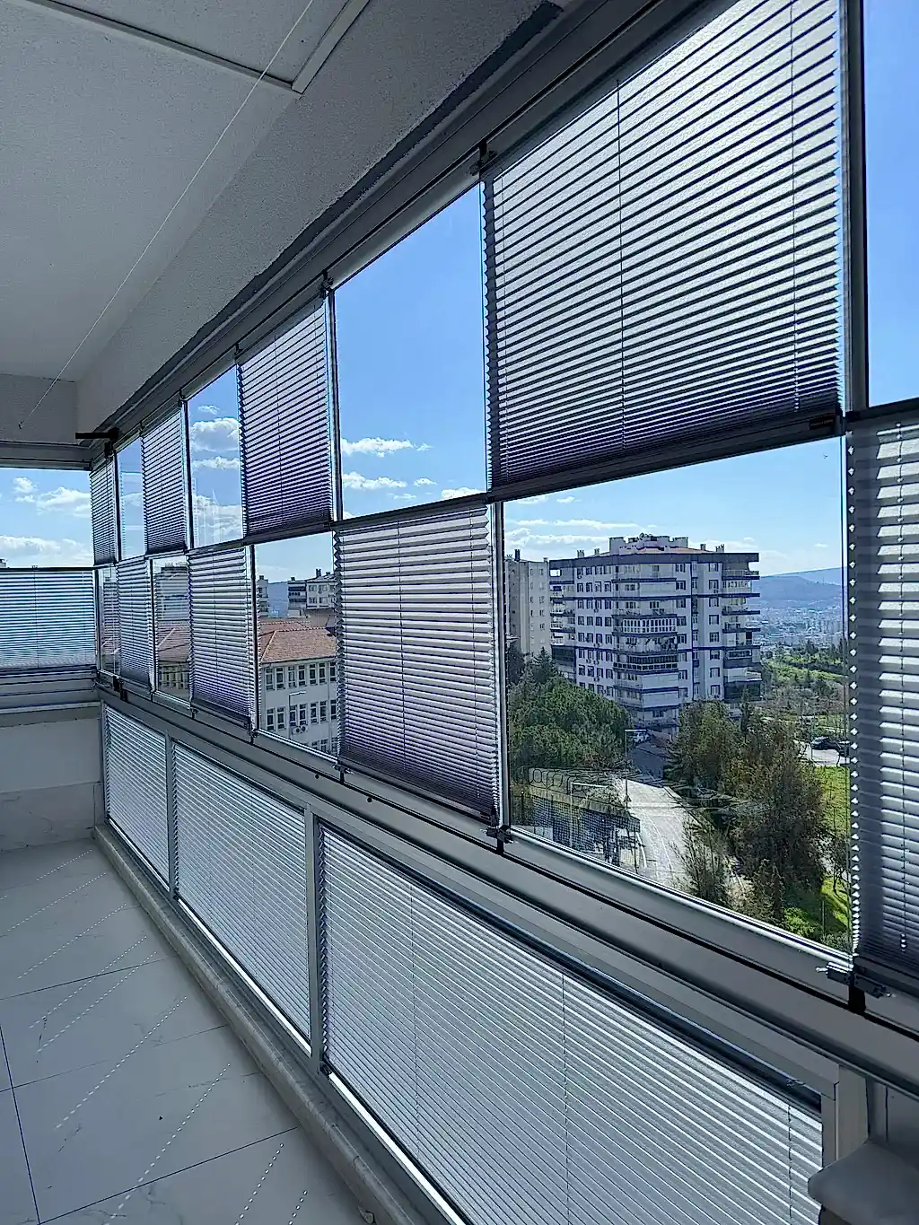 Pimapen ve Cam Balkon İçin Güneş Kırıcı Plise Perde