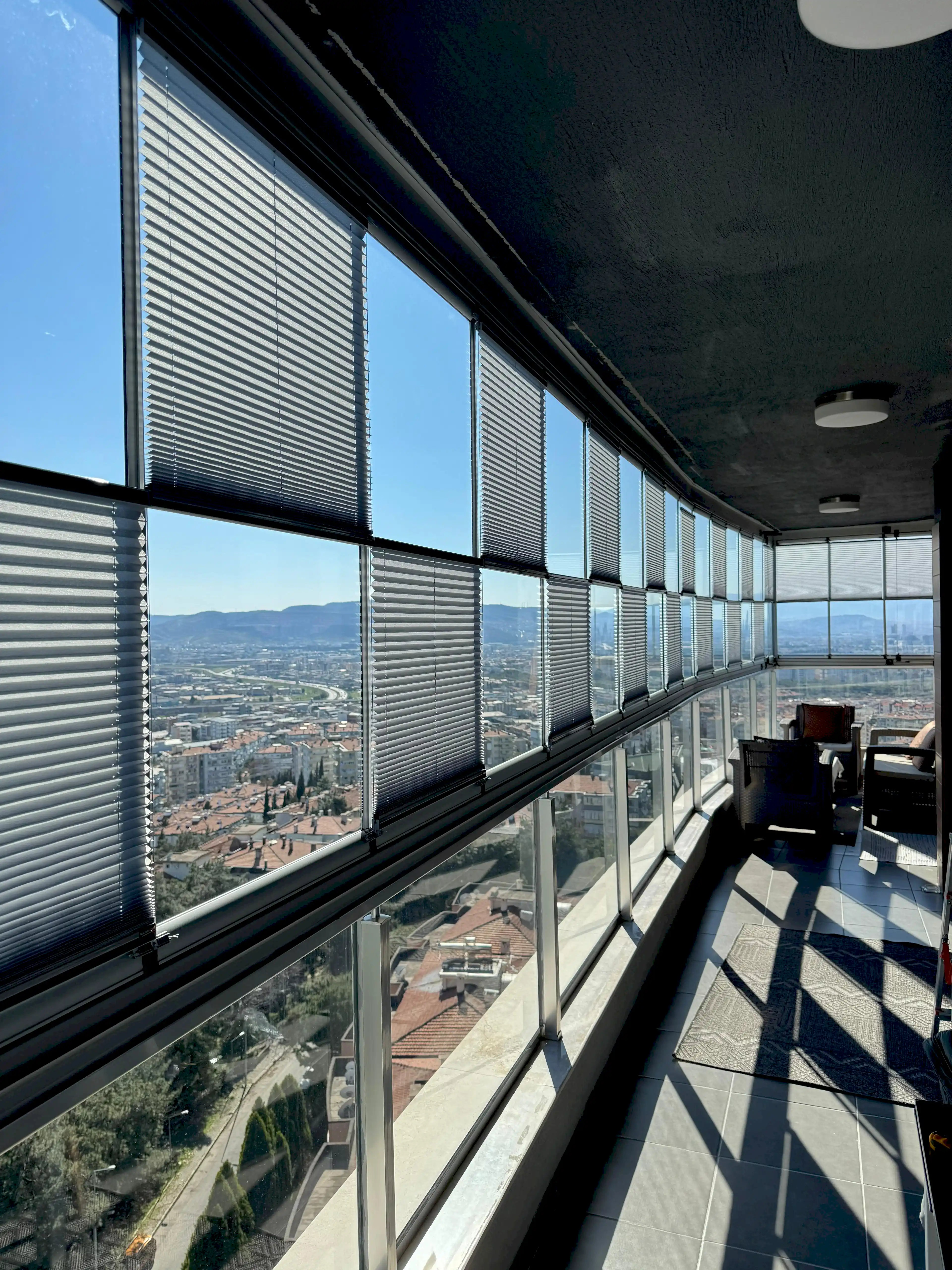 Pimapen ve Cam Balkon İçin Güneş Kırıcı Plise Perde