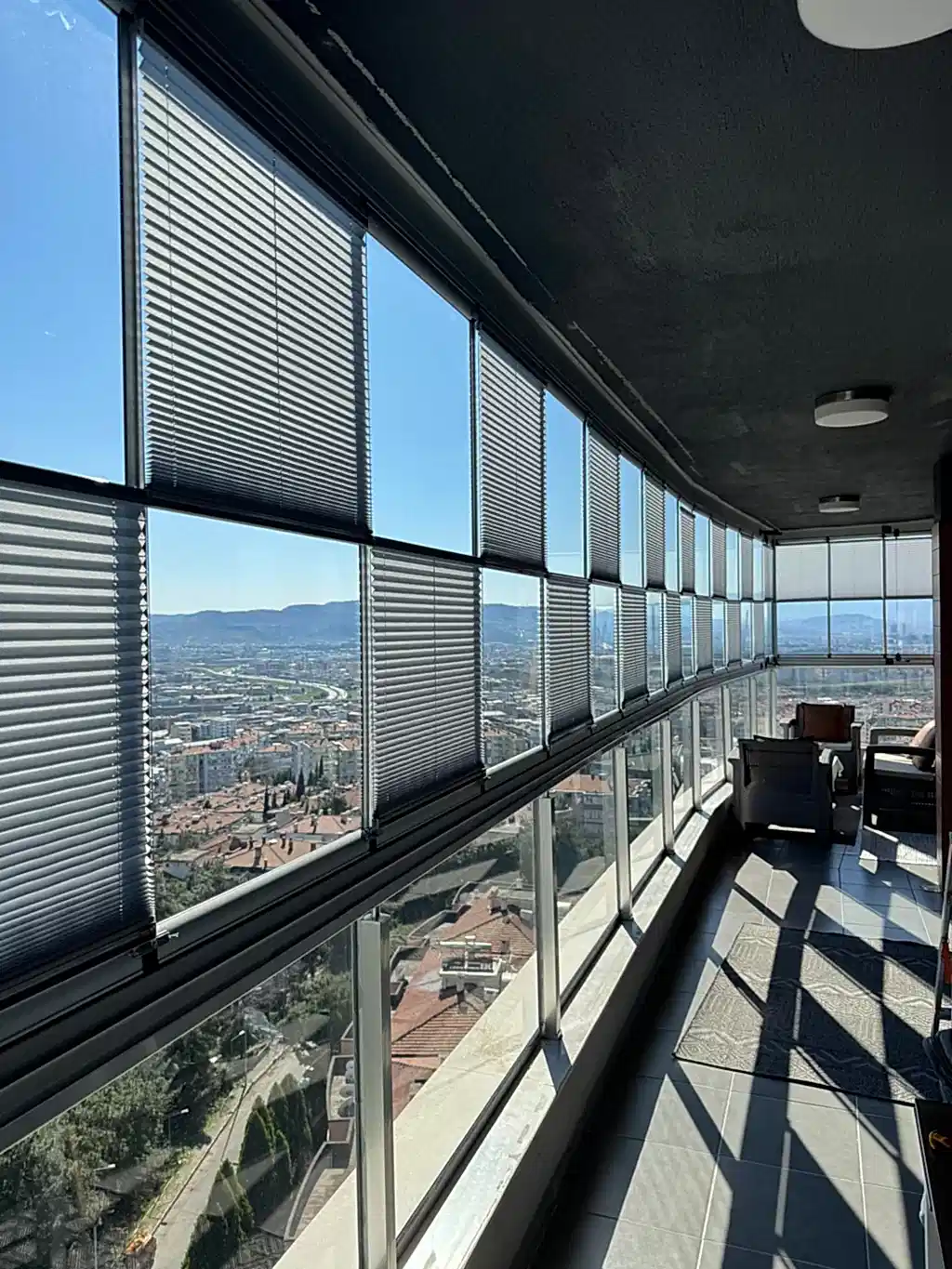 Pimapen ve Cam Balkon İçin Güneş Kırıcı Plise Perde