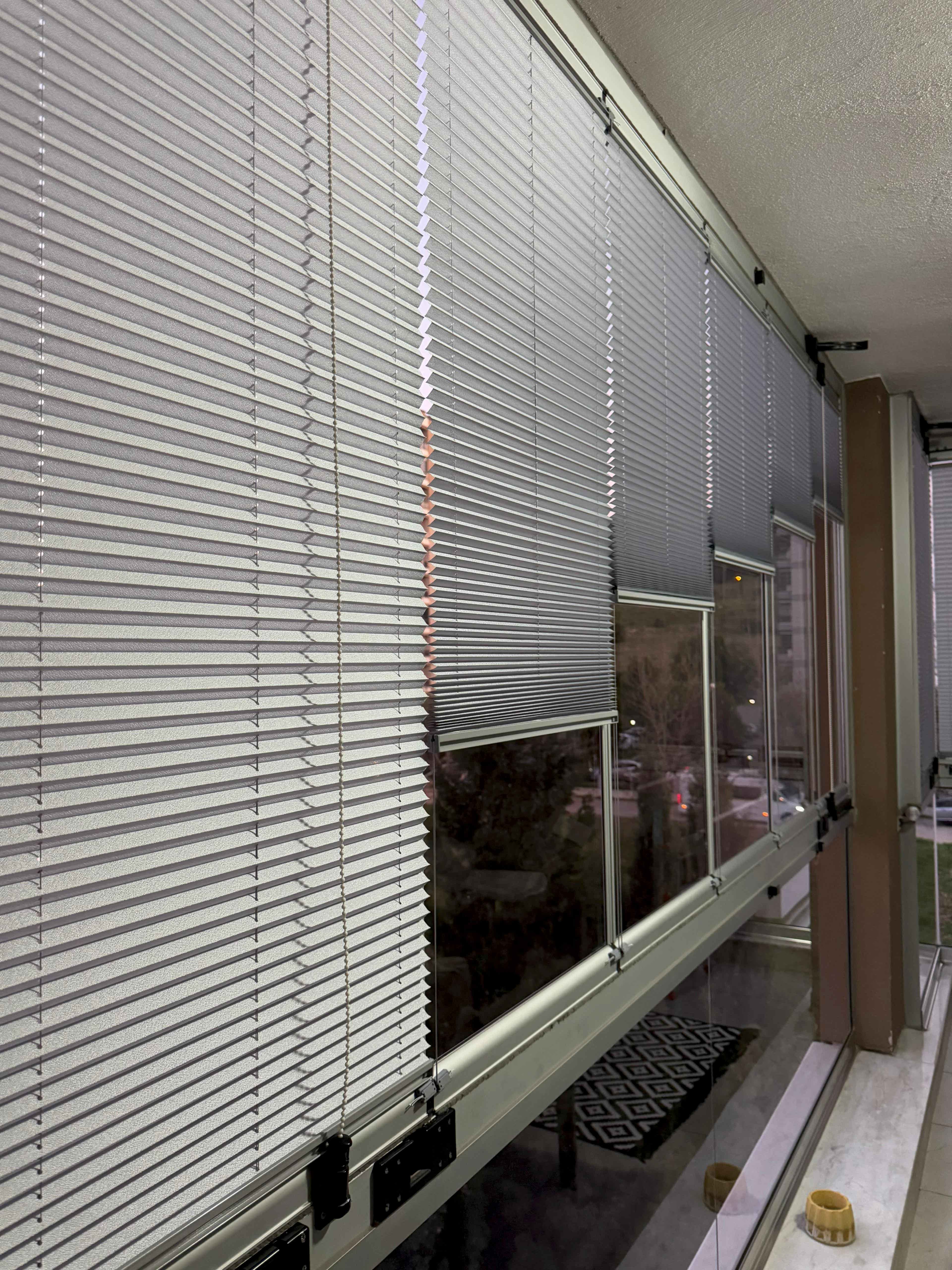 Pimapen ve Cam Balkon İçin Güneş Kırıcı Plise Perde