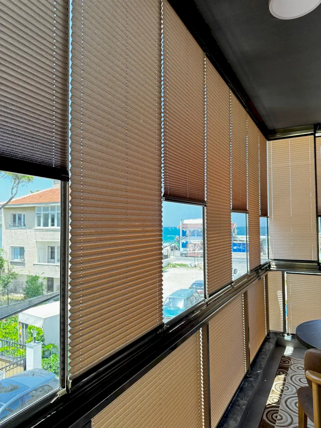 Pimapen ve Cam Balkon İçin Güneş Kırıcı Plise Perde