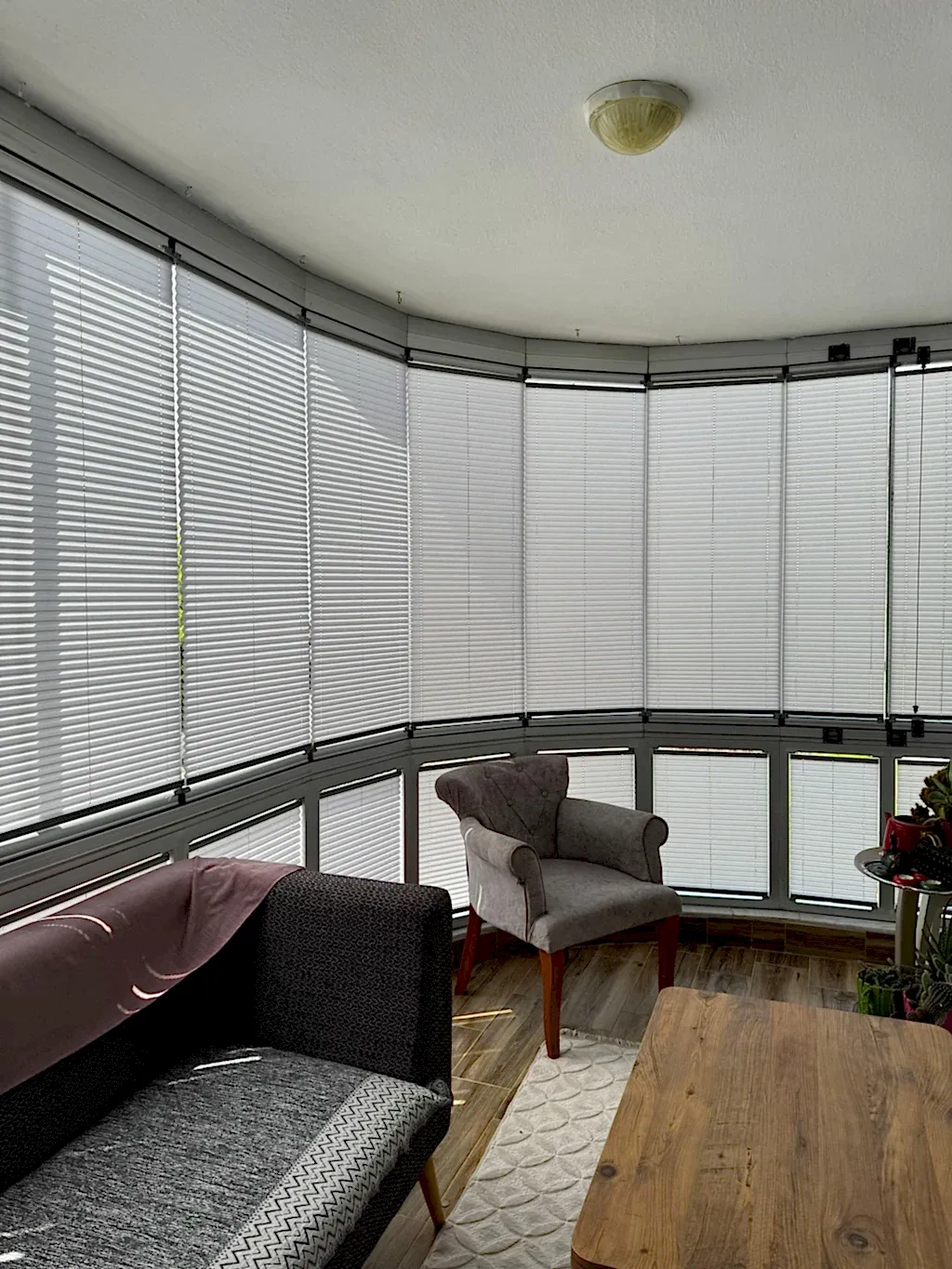 Pimapen ve Cam Balkon İçin Güneş Kırıcı Plise Perde